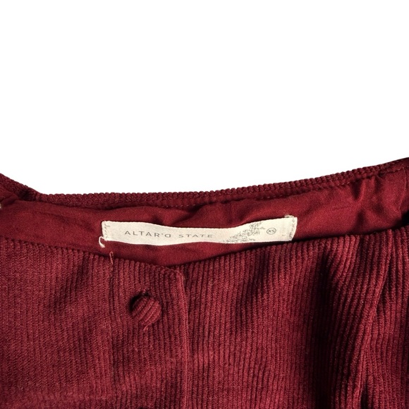 Altar'd State Ollie Mini Dress Burgundy Corduroy XS - Picture 7 of 8